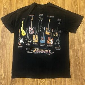 Vintage 90s Famous Guitars Shirt Men Medium Rock Hendrix‎ Prince Kurt Cobain